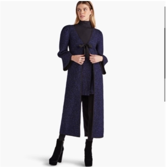 🌲Hill House Home - Lou Lou Duster Jacket Navy Midnight Tweed Size Small - Picture 6 of 13